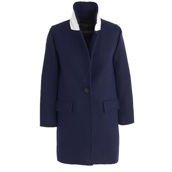 J. Crew Wool Melton Boyfriend Coat Navy - Picture 3 of 3